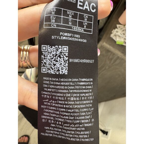 Guess Womens Long Sleeve Animal Print Blouse With Faux Leather Collar Size M Mad - Picture 7 of 7